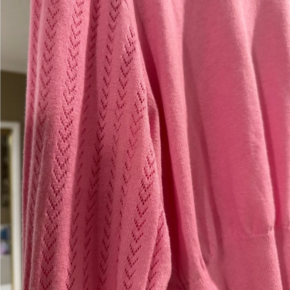 Crush 1234 sz 1 (equivalent to a small) Pink Crew Neck Banded Bottom Sweater - Picture 2 of 5